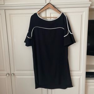 Calvin Klein black shift dress with white lining size XL